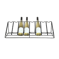 Présentoir à vin moderne à sept emplacements, noir/doré, avec revêtement en poudre, pour bouteilles de vin rouge