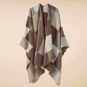 Poncho Largo de Lana para Mujer, 150*130cm, Bufanda de Invierno, Chal Pashmina, Venta al Por Mayor - Product Image 4