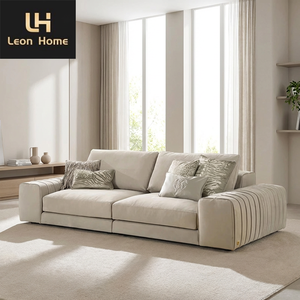 Contemporary Minimalist 2 Seater Modular Upholstered Fabric <b>Wooden</b> <b>Frame</b> for Hotel Villa Apartment Living Room - Product Image 1