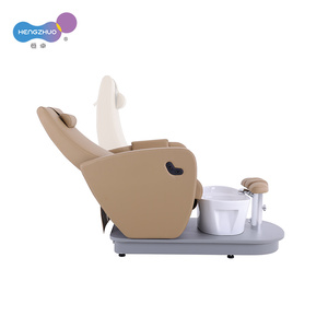 Sillón de Pedicura Eléctrico de 2 Motores con Lavabo de Cerámica, Sistema de Chorro sin Tuberías, Reclinable Ajustable, Mueble de Salón de Uñas en Cuero PU - Product Image 4