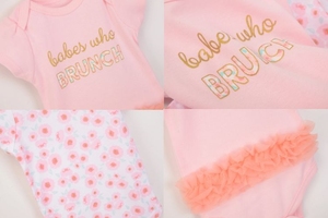 2020 piccolo Tesoro Manica Corta Vestiti Del Bambino Delle Ragazze Del Pagliaccetto Del Cotone - Product Image 5