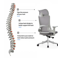 Chaise de bureau ergonomique en maille avec logo personnalisé, coussin de chaise de bureau, chaise pivotante pour bureau à domicile