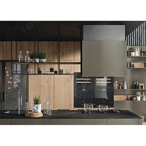 Limón <span class=keywords><strong>Simple</strong></span> Ideas Estándar Diseño personalizado Gabinetes de cocina de color verde mate con Isla Cocina de gama alta - Product Image 4