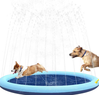 Piscine gonflable pliable en PVC pour extérieur, tapis de pulvérisation d'eau pour chiens et enfants, jouets de bain et de toilettage pour chiens - Vente chaude