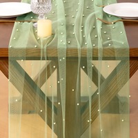 Chemin de table en filet de perles pour décoration de fête, de jardin, de mariage et d'hôtel