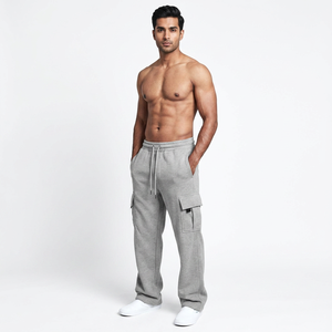 Casual <b>Men's</b> Mid Waist Knitted Pocket Trousers 100% Polyester - Product Image 1