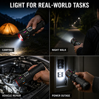 Lampe torche LED rechargeable USB-C W5241 avec zoom, batterie externe intégrée, IP54, en alliage d'aluminium, 1000 lumens, mise au point réglable, autonomie 3-6h
