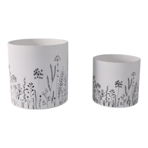 Jardinières avec motif de fleurs sauvages pour une utilisation intérieure et extérieure, support à plantes contemporain - Product Image 3