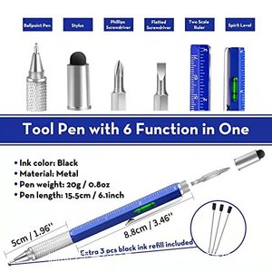 6 Trong 1 Đa Chức Năng Công Cụ Kim Loại Bóng Bút Tuốc Nơ Vít Cai Trị Cấp Độ Cảm Ứng Stylus <span class=keywords><strong>Pen</strong></span> Bút Điện Thoại Di Động Chủ - Product Image 3