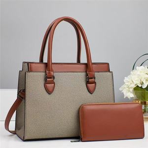 Ensemble sac à main et <span class=keywords><strong>portefeuille</strong></span> décontracté rétro en PU pour femme, avec fermeture éclair, idéal pour le quotidien, les voyages, le shopping et les déplacements professionnels, à porter à l'épaule - Vente en gros - Product Image 4