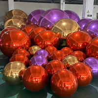 Boule miroir gonflable suspendue 2024, ballon miroir, décoration commerciale de haute qualité, mariage, discothèque, boule miroir géante gonflable