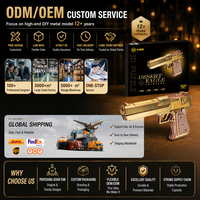 Pistol mainan Desert Eagle Gold Puzzle Kayu 3D DIY Model Kit Edukatif Grosir Partai Besar Kustom STEM Dekorasi Langsung dari Pabrik CE EN71