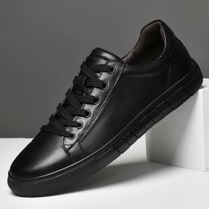 Men's Full-Grain Cowhide Sneakers, Men's Foreign Trade Plus-Size Spring White Sneakers, Outdoor Lace-Up Casual Sports <b>Shoes</b> - Product Image 3