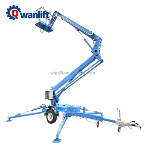 50ft 16m Boom LIft Aerial Bucket Electric Man Lift Tow Trailer Mounted Articulated <strong>Cherry</strong> <strong>Picker</strong> Building Use 200-300kg Capacity - Product Image 2