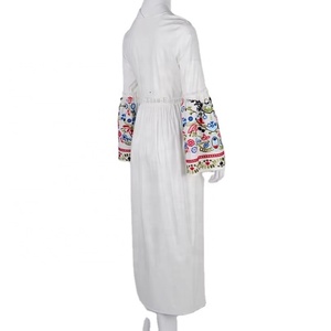 Vestido Largo de Moda Europea para Mujer, Bordado Floral, Elegante, con Mangas Acampanadas, Cintura Natural y Volantes - Product Image 2