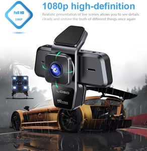 กล้องติดรถยนต์ Wi-Fi 3ช่อง1080P, กล้องติดรถยนต์หน้าจอสัมผัสขนาด3.16นิ้วสำหรับบันทึกทั้งด้านหน้าและด้านหลังรุ่นกลางคืน - Product Image 5