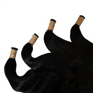 Brazilian Virgin Straight Remy Bulk Hair 100g Natural Color 8"-30" Length Remy Grade Wholesale Perm Ready Custom Logo - Product Image 2
