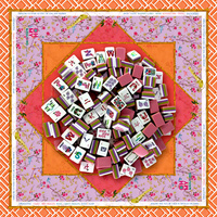 Tuiles de Mahjong américaines modernes de luxe en acrylique avec tapis de jeu imprimé Village de Noël, portable, cadeau pour elle