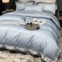 Ensemble de couette (duvet) en bambou biologique 100% de luxe, 300TC, doux comme de la soie, drap-housse en bambou biologique 100%, ensemble de draps