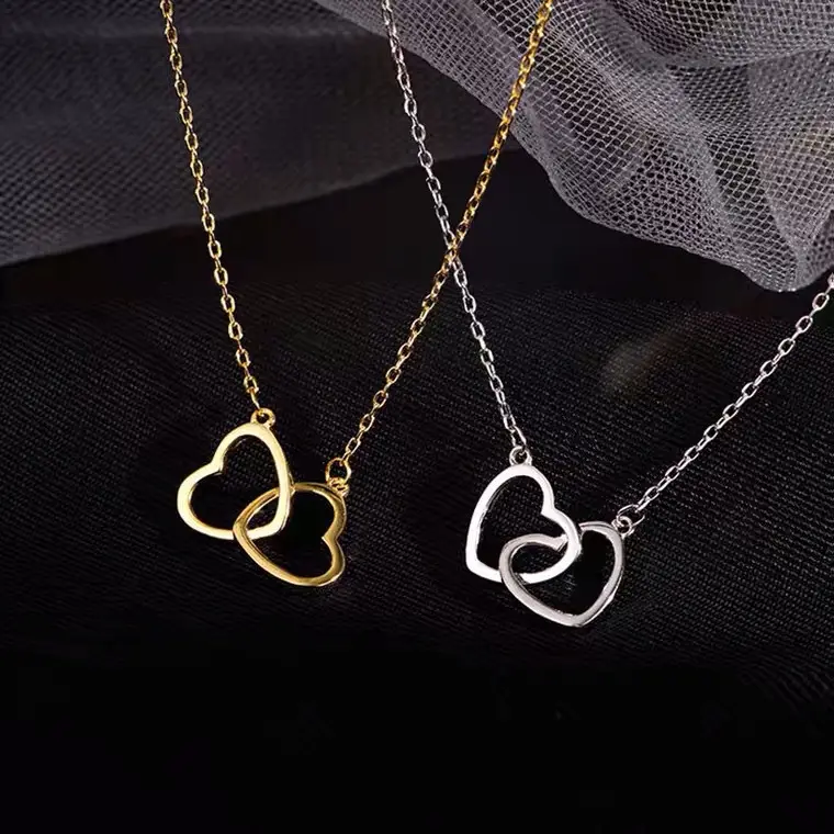 Индивидуальный дизайн в виде сердца Rainbowking, ювелирные изделия из стерлингового серебра с золотым покрытием, женское массивное ожерелье, золотые ювелирные изделия
