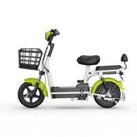 Bicicleta Eléctrica Urbana Económica de 48V y 350W con Gran Autonomía de 30km/h y Canasta Delantera