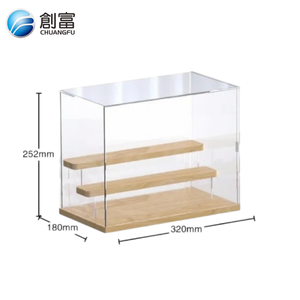 Acrylic 5-Layer Eco-friendly Modern Simple <strong>Display</strong> <strong>Box</strong> with Wooden Shelves for Toy Trophy and Sitting Room Storage - Product Image 3