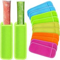 Manchons réutilisables en néoprène anti-gel pour bâtonnets glacés, 10 pièces, pour friandises et yaourts, durables pour les fêtes, 7.5x2.42x0.21