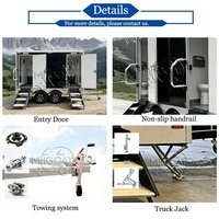 Remorque Sanitaire Mobile de Luxe à 2 Cabines, à Double Essieu, avec Miroir LED et Lavabo, pour Mariages, Festivals et Événements Extérieurs