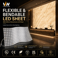 Feuille LED flexible découpable 24V ultra-mince à température de couleur unique pour éclairage de comptoir en onyx, marbre, pierre, ou de meuble mural