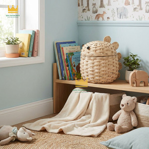 Handmade Rattan Wicker Dinosaur Laundry Basket With Lid Animal Toy <b>Storage</b> <b>Bin</b> Eco Friendly Nursery Decor from Vietnam - Product Image 4