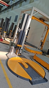 On Line Automatic Pallet Wrapper Made in China /Powered Pre <b>Stretch</b> Turntable Pallet Film Wrapping <b>Machine</b> - Product Image 5