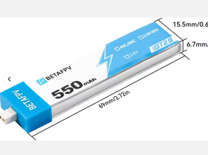 แบตเตอรี่ลิเธียมโพลิเมอร์ BETAFPV BT2.0 550mAh 1S 3.8V 40C/80C HV  4 ก้อน  พร้อมเปลือกพลาสติก ใช้ได้กับโดรน Whoop FPV Quadcopter - Product Image 5