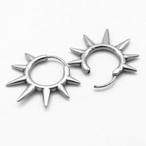 Pendientes de aro yunique con forma de púa, diseño geométrico de acero de titanio, joyería de moda - Product Image 2