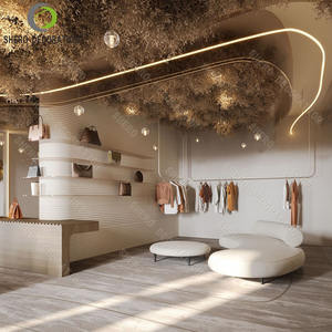 Fashion Clothing Shops Interior Design Garment Stand <b>Wall</b> Mounted Clothing Display Rack For Lady Clothing Store Furniture - Product Image 5