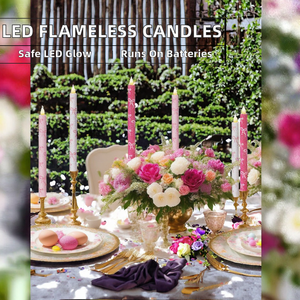 Velas LED sin Llama de Plástico con Tema de Lazo para San Valentín 2026, Bodas, Cumpleaños, Baby Shower, Pascua, Decoración del Hogar - Product Image 2