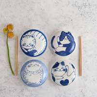 Assiettes rondes jetables en céramique à motif de chat créatif et mignon pour sauces et vinaigres – Idéales pour la rentrée scolaire et la maison