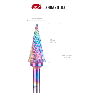 Shuangjia giảm dần cầu vồng màu sắc điện móng tay khoan bit bền bit cho Acrylic loại bỏ bột Salon dụng cụ làm móng tay - Product Image 4