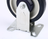 Roues pivotantes industrielles en acier noir, bleu, argent de 3/4/5/6/8 pouces pour chariots de supermarché, hôpitaux et gymnases