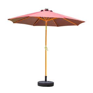 7.5FT Modern Iron Outdoor Furniture LED Patio Umbrella Solar Powered <b>Lights</b> UV Printed Crank Tilt Shade Canopy 3m Radii - Product Image 4