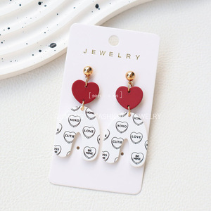 Orecchini Pendenti a Forma di Orsetto con Cuore Rosso e Scritta '<span class=keywords><strong>Be</strong></span> Mine' per San Valentino, Gioielli in Acrilico Romantici per Donne - Product Image 2