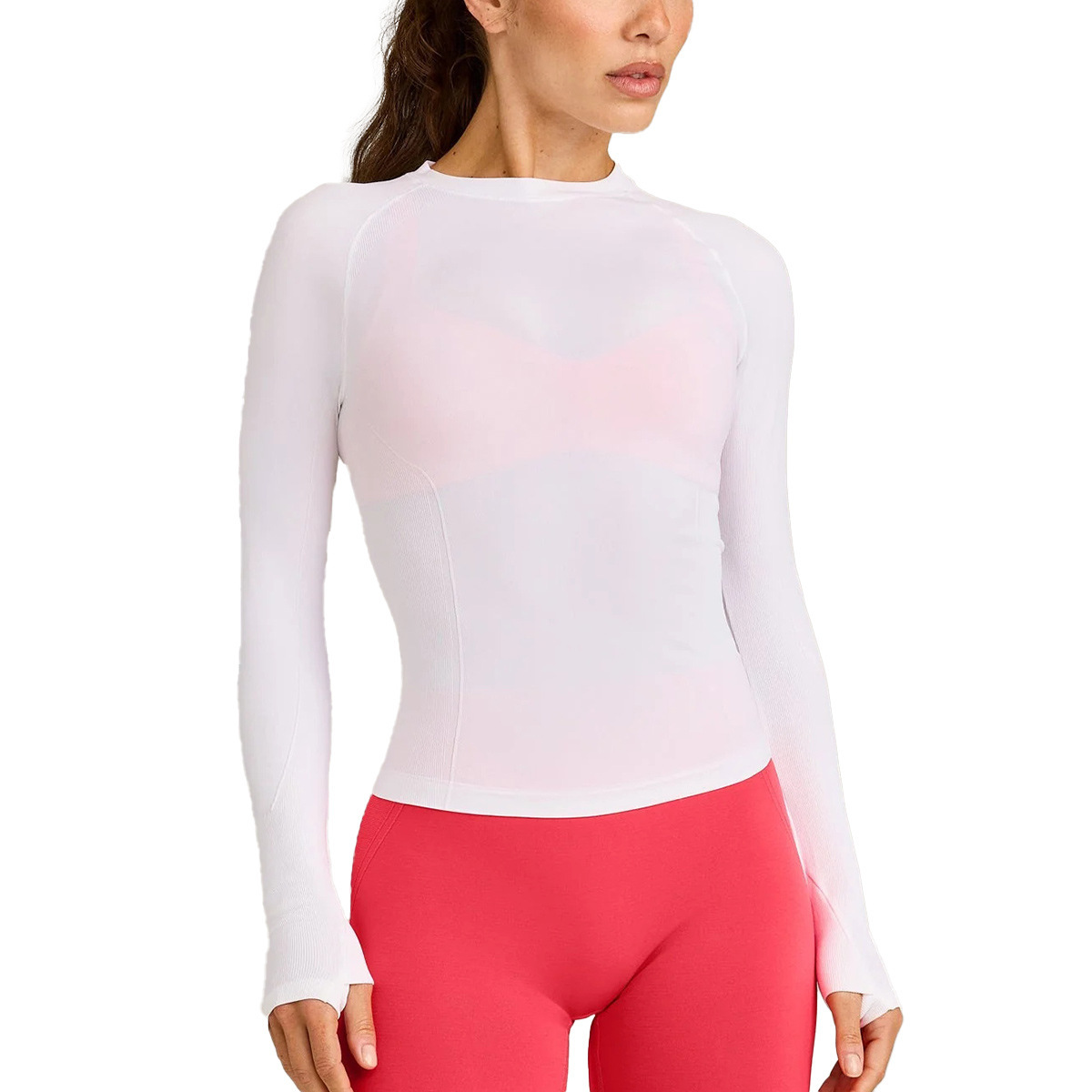 Slim-fit Tight-fitting Women's for Solid Breathable Quick-drying Long-sleeved Sports Top for Fitness Running Yoga