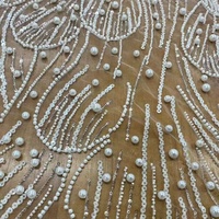 Tissu de dentelle africaine blanche perlée de luxe pour mariée 2026