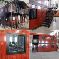 Maison de conteneur à double étage de luxe, 2 à 4 chambres, maison portable, préfabriquée, maison de café, maison mobile de luxe à 2 niveaux, préfabriquées