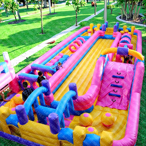 Bostyle - Pista <span class=keywords><strong>de</strong></span> Obstáculos Inflable <span class=keywords><strong>de</strong></span> PVC con Certificación CE, Color Personalizado, Capacidad para 40 Personas, Garantía <span class=keywords><strong>de</strong></span> 2 Años, Fácil Instalación, Logotipo Personalizado, Uso en Interiores - Product Image 1