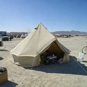 Tente cloche du désert 4m 5m, Tente de glamping en toile, Tente yourte mongole, Tente hôtelière pyramidale - Product Image 1