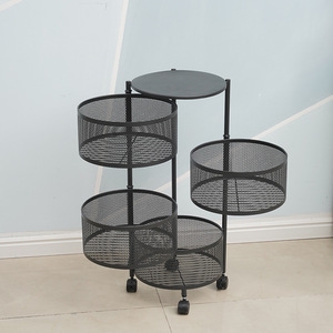 Giá Lưu Trữ Nhà Bếp 4 Tầng Xoay Vuông Giá Bếp Giỏ Các Mặt Hàng Gia Dụng Giá Lưu Trữ Trái Cây Và Rau Quả - Product Image 3