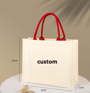 กระเป๋าผ้าแคนวาสเคลือบลามิเนตแบบสั่งทำจากโรงงาน กระเป๋าสะพายไหล่ผ้าแคนวาสกันน้ำสำหรับชายหาด พร้อมหูหิ้วหลากสีสัน กระเป๋าช้อปปิ้ง - Product Image 3