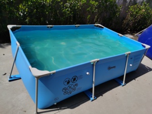 Outdoor Above Ground Family Swimming <strong>Pool</strong> Rectangular Metal Frame With PVC For Kids And Adults For Backyard Garden Patio - Product Image 3
