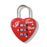 Mini serrure à mot de passe en forme de cœur, petit cadenas métallique à combinaison de Code à 3 chiffres pour sacs de voyage