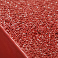Grille en PRV (Plastique Renforcé de Fibres) en Vinylester Robuste Rouge, Revêtement en Fibre de Verre de Qualité Chimique pour Environnements Extrêmes Acides et Alcalins, Service de Découpe